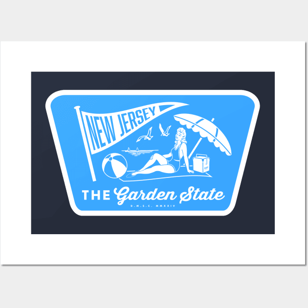 Vintage New Jersey The Garden State Beach Pinup Wall Art by DMSC